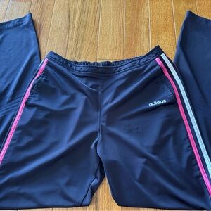 Adidas Medium Track Pants - Navy Blue/Pink - GUC